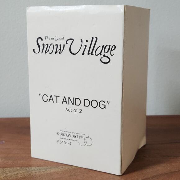 Department 56 Snow Village “Cat and Dog” Set | 1988 Christmas Display Figurines - Picture 3 of 11